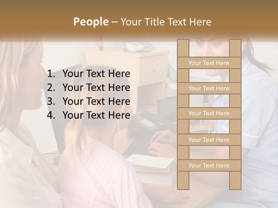 A Woman Talking To A Nurse At A Desk PowerPoint Template