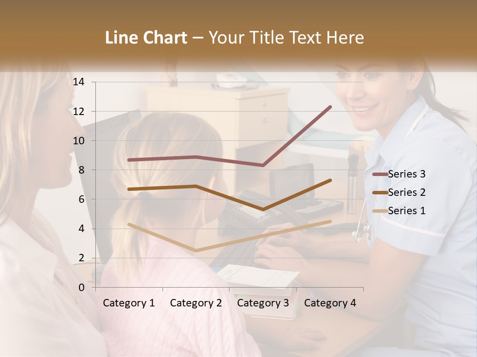 A Woman Talking To A Nurse At A Desk PowerPoint Template