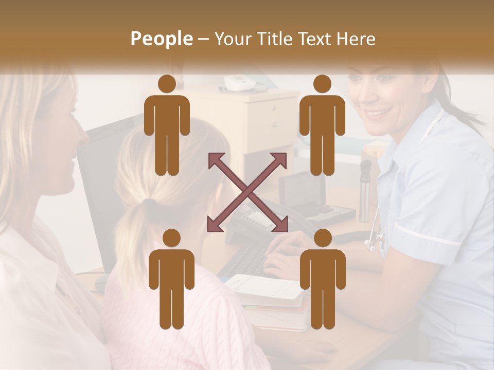 A Woman Talking To A Nurse At A Desk PowerPoint Template