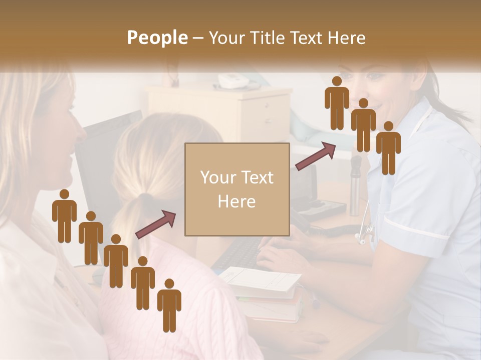 A Woman Talking To A Nurse At A Desk PowerPoint Template