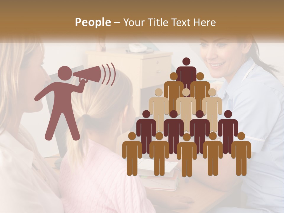 A Woman Talking To A Nurse At A Desk PowerPoint Template