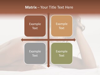A Beautiful Woman Laying On Top Of A Bed PowerPoint Template