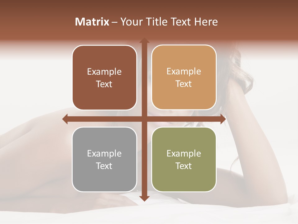 A Beautiful Woman Laying On Top Of A Bed PowerPoint Template
