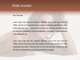 A Beautiful Woman Laying On Top Of A Bed PowerPoint Template
