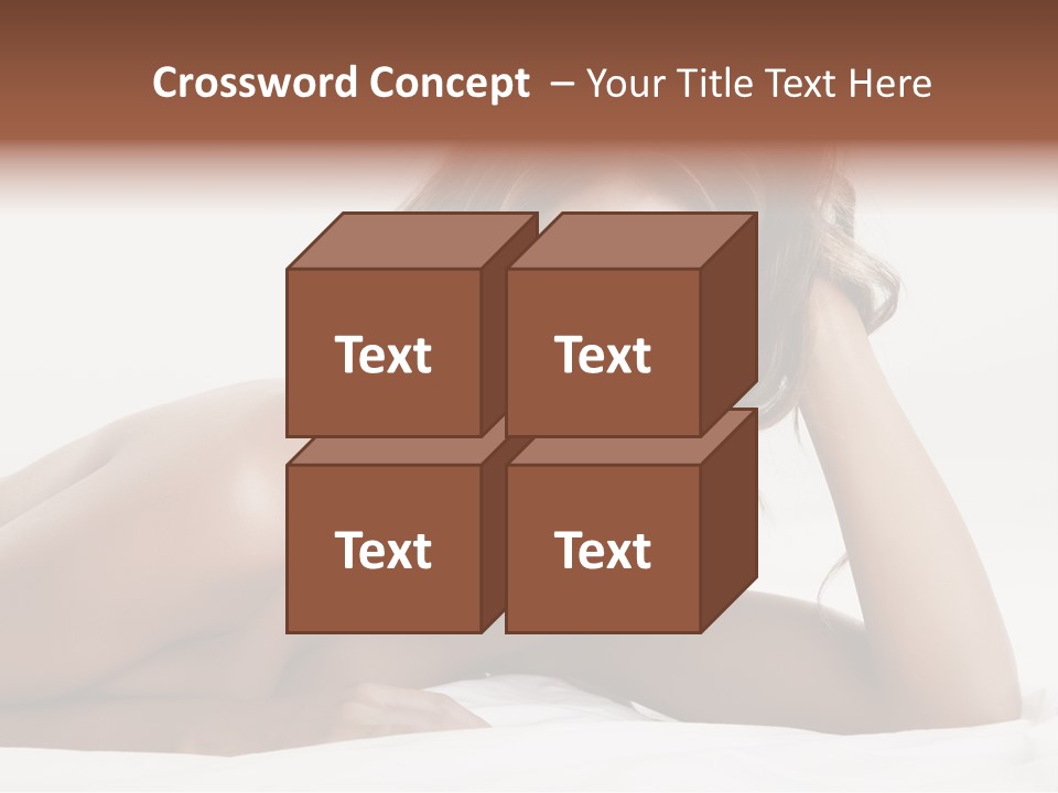 A Beautiful Woman Laying On Top Of A Bed PowerPoint Template