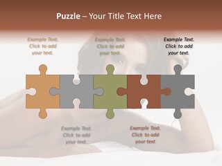 A Beautiful Woman Laying On Top Of A Bed PowerPoint Template