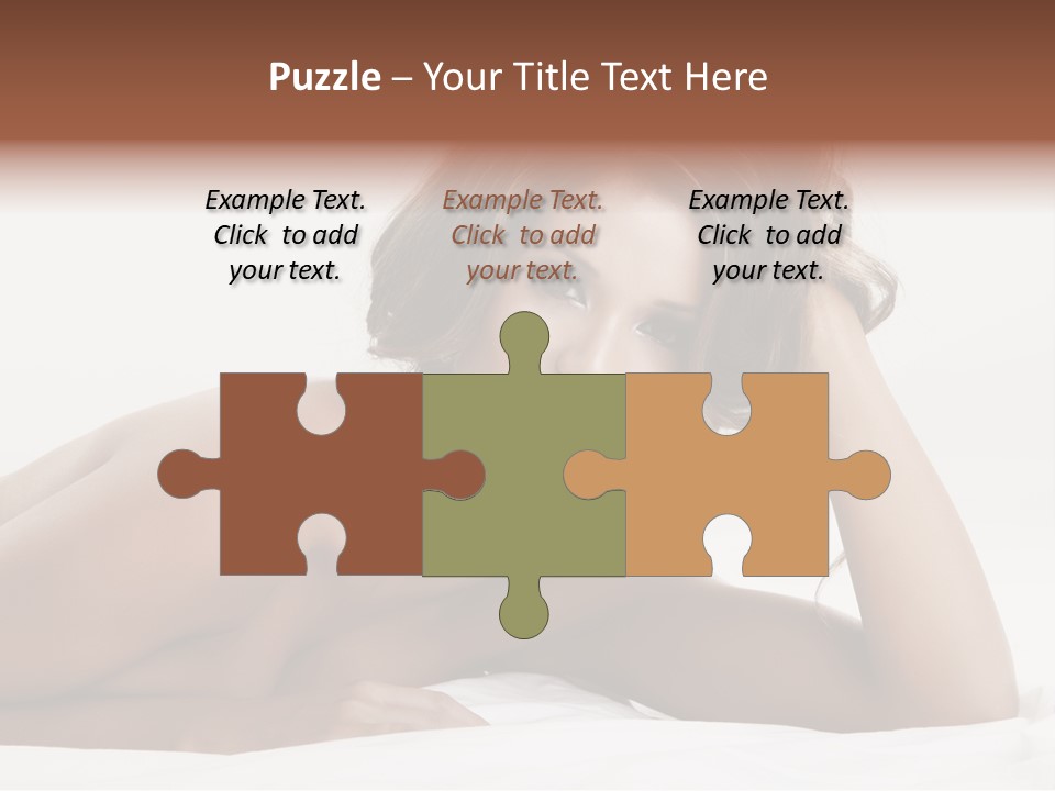 A Beautiful Woman Laying On Top Of A Bed PowerPoint Template