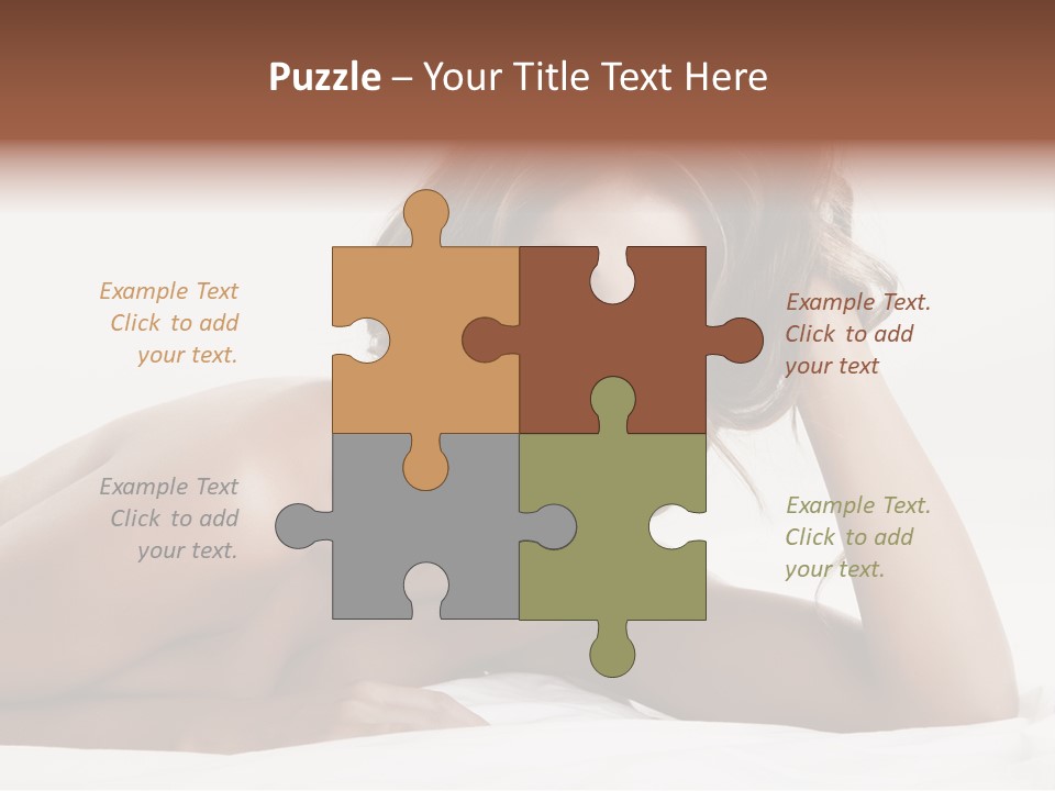 A Beautiful Woman Laying On Top Of A Bed PowerPoint Template