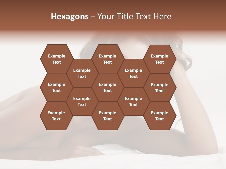 A Beautiful Woman Laying On Top Of A Bed PowerPoint Template