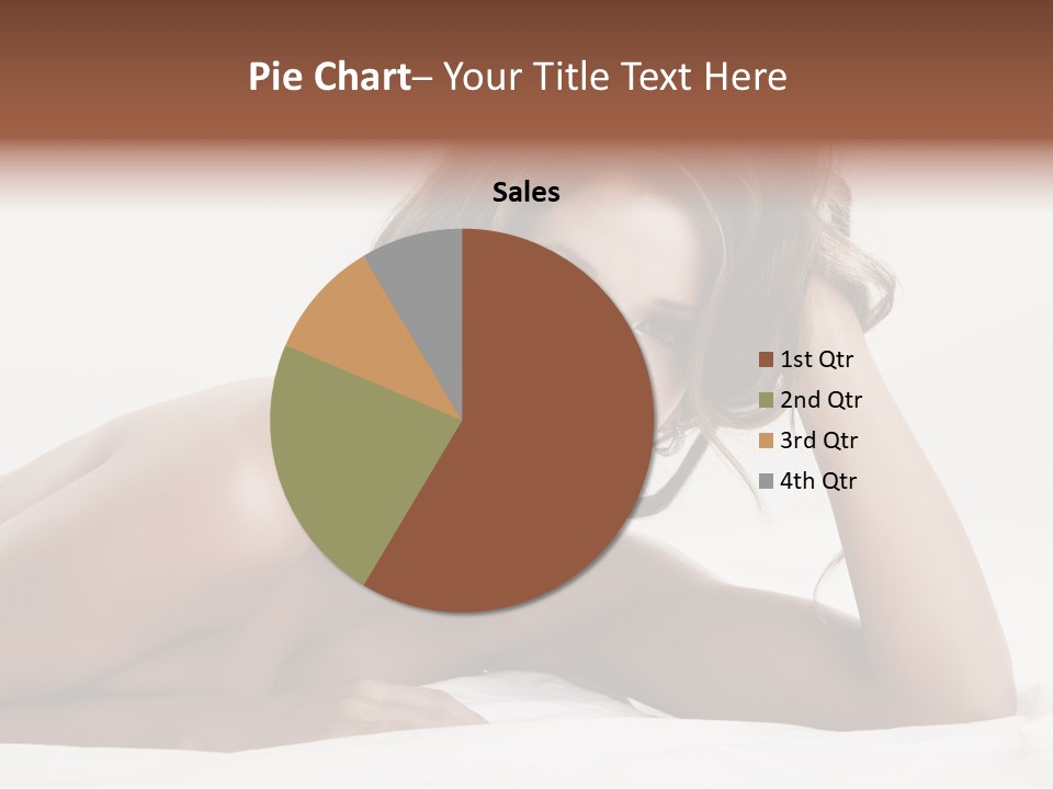 A Beautiful Woman Laying On Top Of A Bed PowerPoint Template