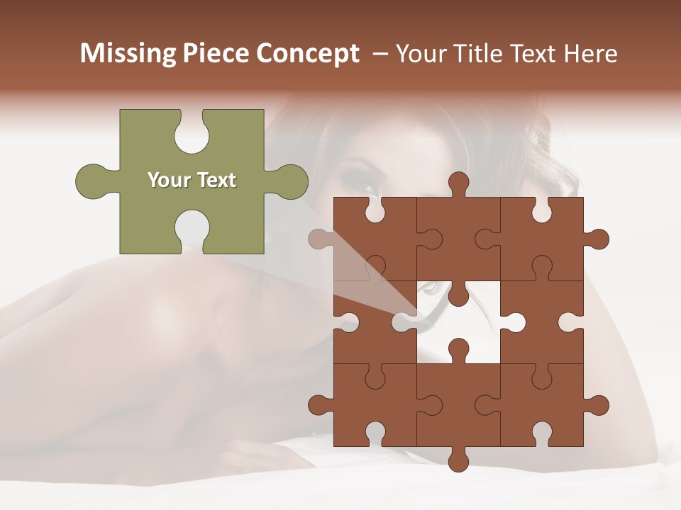 A Beautiful Woman Laying On Top Of A Bed PowerPoint Template