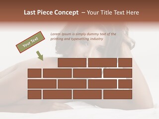 A Beautiful Woman Laying On Top Of A Bed PowerPoint Template