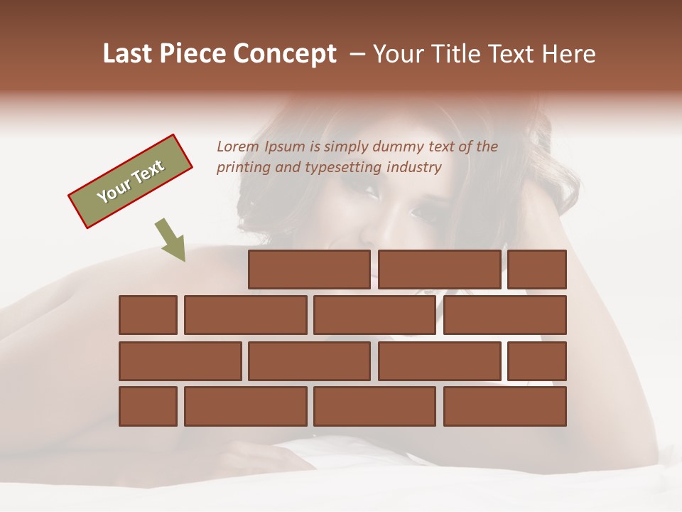 A Beautiful Woman Laying On Top Of A Bed PowerPoint Template