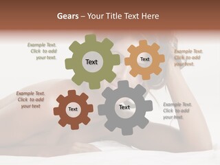 A Beautiful Woman Laying On Top Of A Bed PowerPoint Template