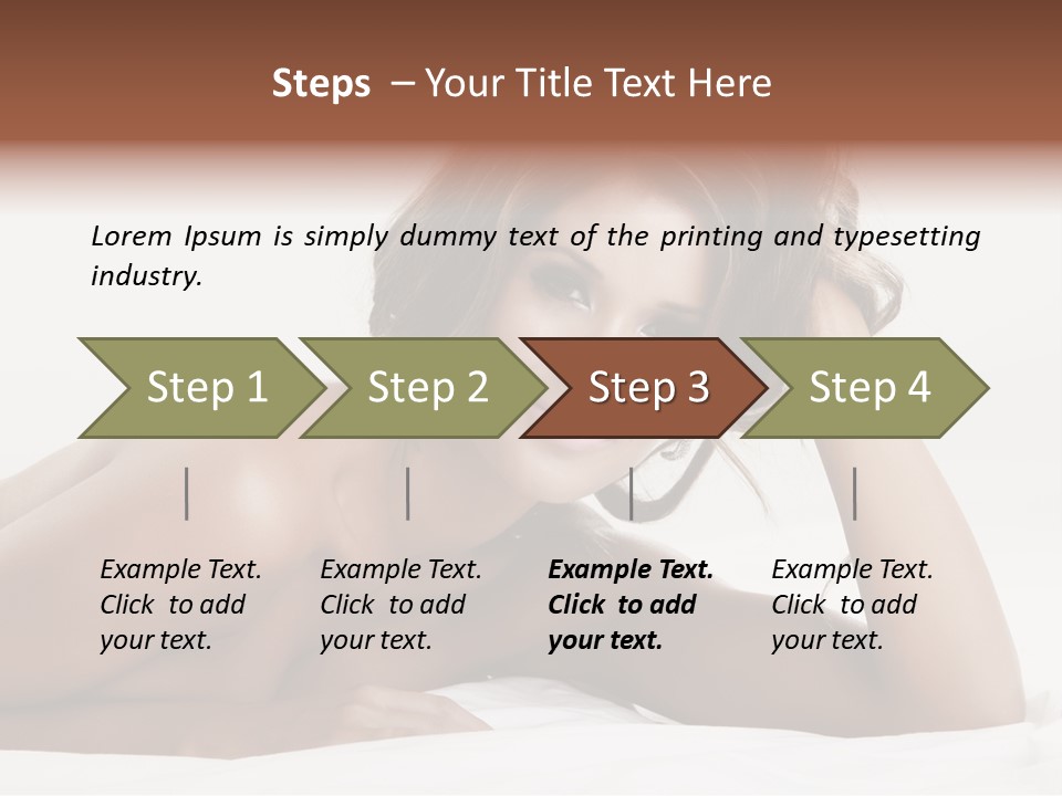 A Beautiful Woman Laying On Top Of A Bed PowerPoint Template