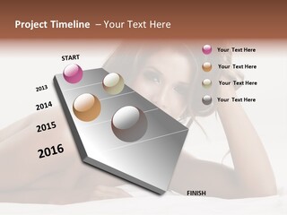 A Beautiful Woman Laying On Top Of A Bed PowerPoint Template