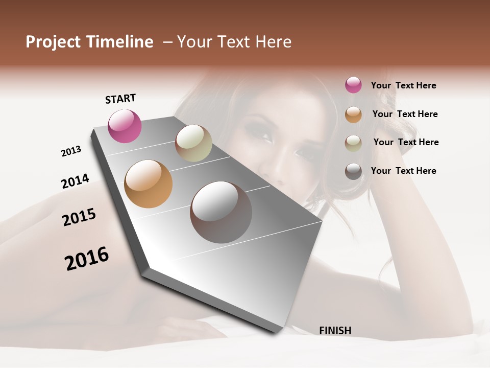 A Beautiful Woman Laying On Top Of A Bed PowerPoint Template