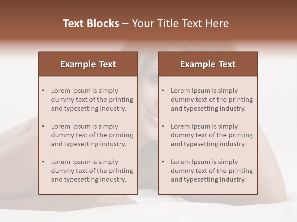 A Beautiful Woman Laying On Top Of A Bed PowerPoint Template