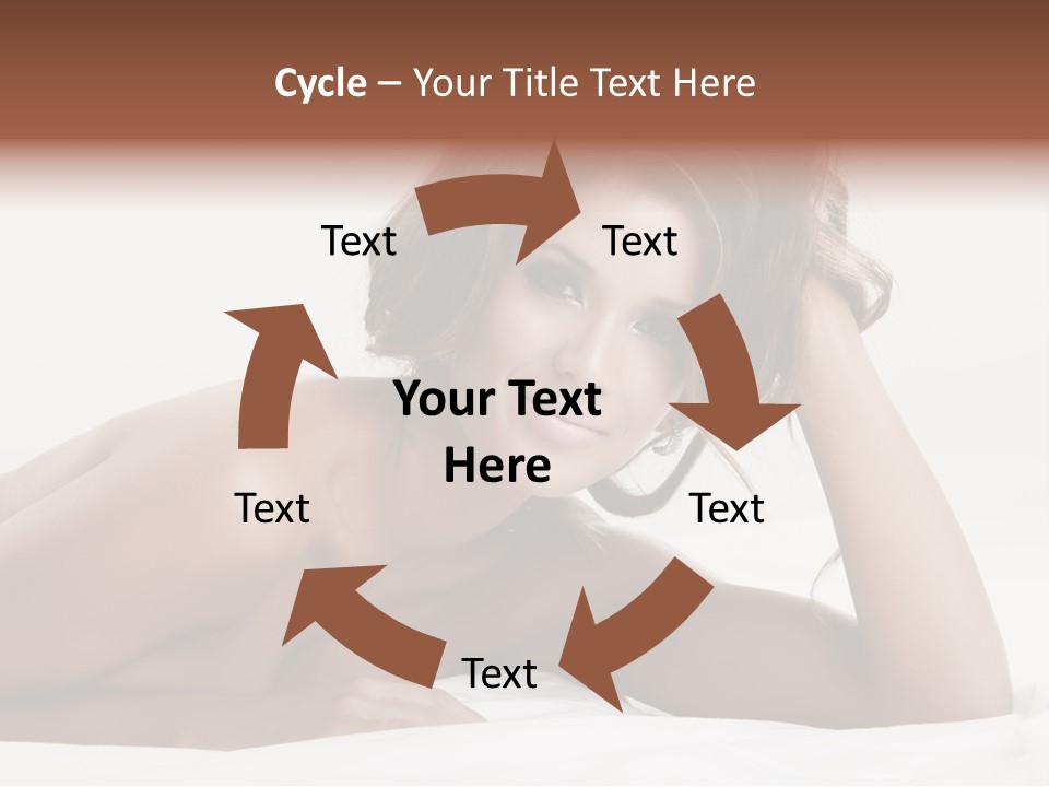 A Beautiful Woman Laying On Top Of A Bed PowerPoint Template