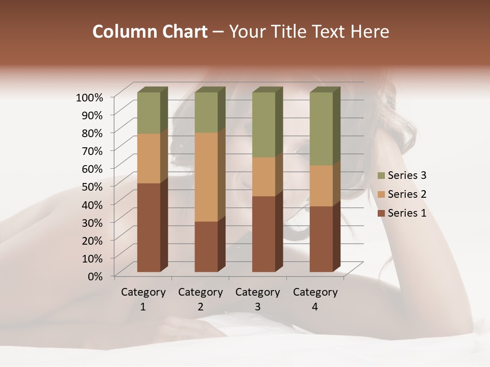 A Beautiful Woman Laying On Top Of A Bed PowerPoint Template