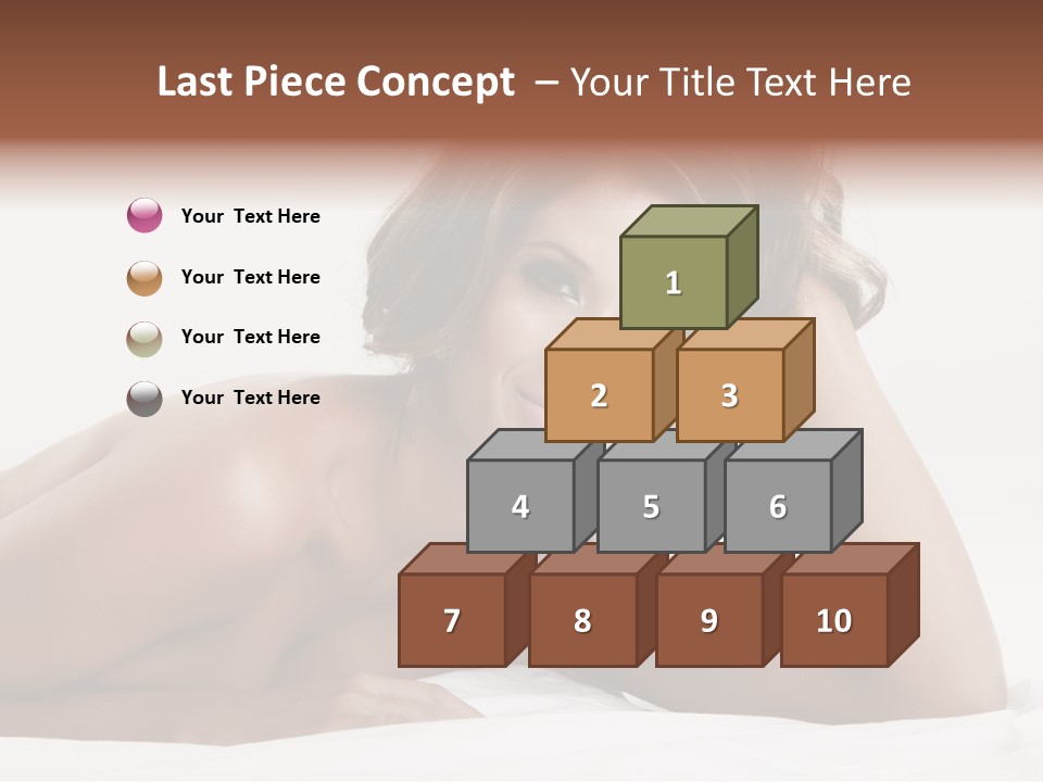 A Beautiful Woman Laying On Top Of A Bed PowerPoint Template