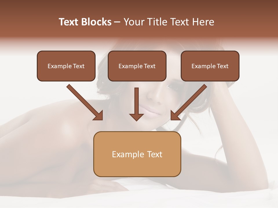 A Beautiful Woman Laying On Top Of A Bed PowerPoint Template