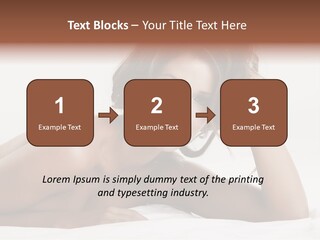A Beautiful Woman Laying On Top Of A Bed PowerPoint Template