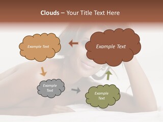 A Beautiful Woman Laying On Top Of A Bed PowerPoint Template