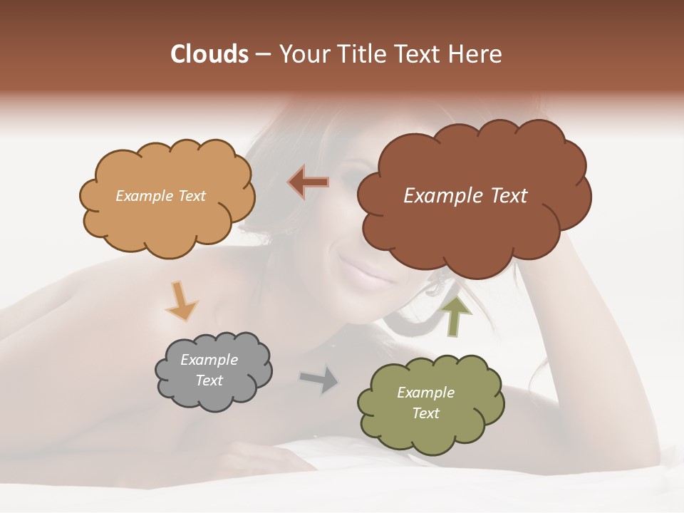 A Beautiful Woman Laying On Top Of A Bed PowerPoint Template