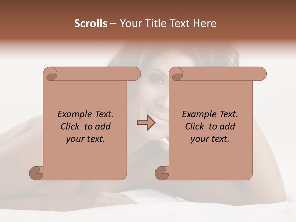 A Beautiful Woman Laying On Top Of A Bed PowerPoint Template