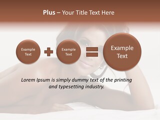 A Beautiful Woman Laying On Top Of A Bed PowerPoint Template