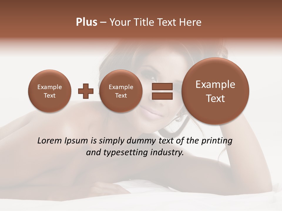 A Beautiful Woman Laying On Top Of A Bed PowerPoint Template