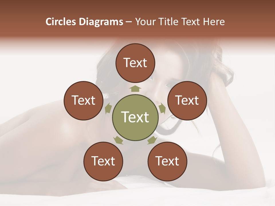 A Beautiful Woman Laying On Top Of A Bed PowerPoint Template