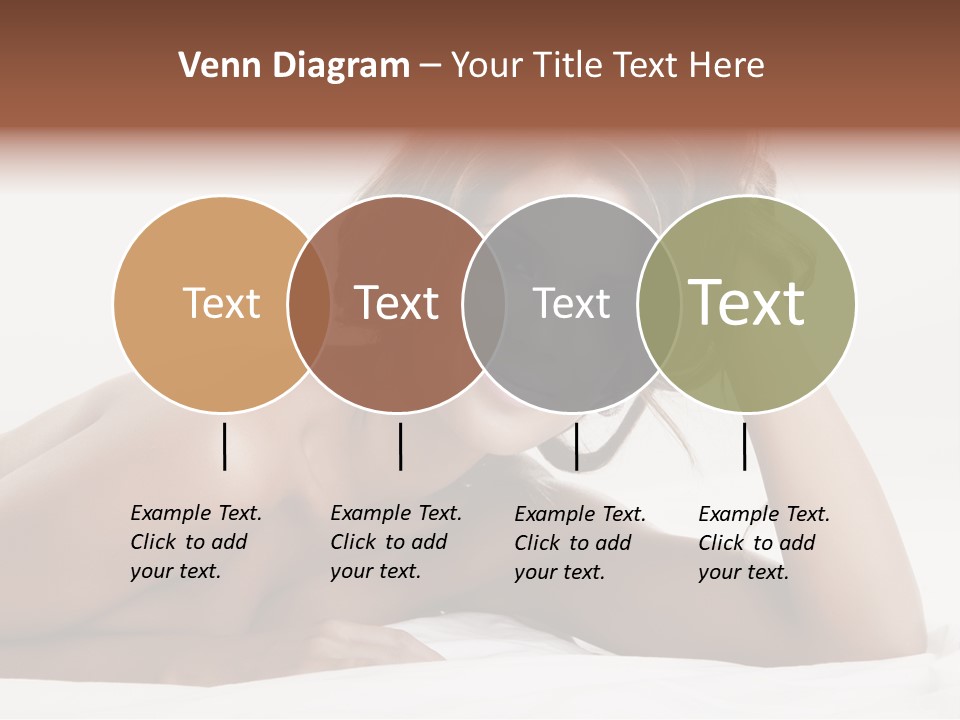 A Beautiful Woman Laying On Top Of A Bed PowerPoint Template