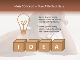 A Beautiful Woman Laying On Top Of A Bed PowerPoint Template
