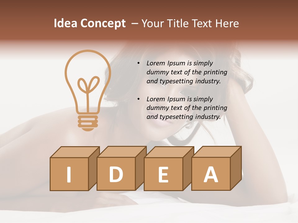 A Beautiful Woman Laying On Top Of A Bed PowerPoint Template