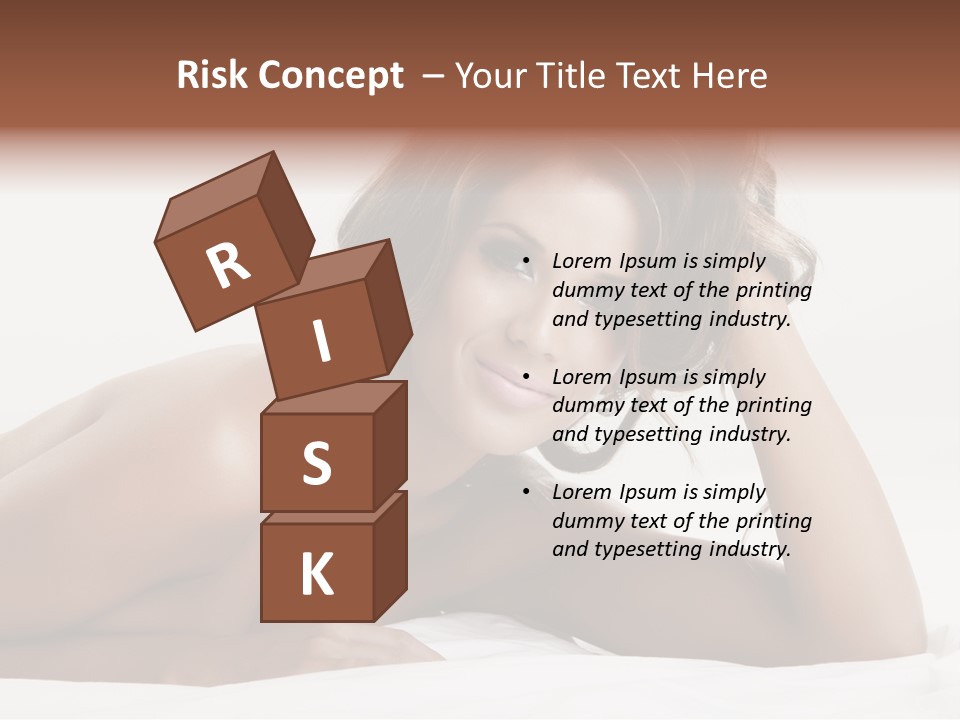 A Beautiful Woman Laying On Top Of A Bed PowerPoint Template