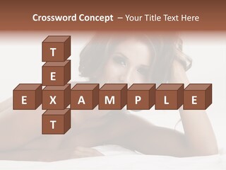 A Beautiful Woman Laying On Top Of A Bed PowerPoint Template