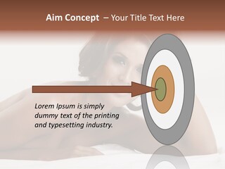 A Beautiful Woman Laying On Top Of A Bed PowerPoint Template