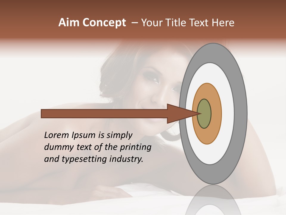 A Beautiful Woman Laying On Top Of A Bed PowerPoint Template