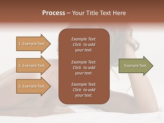 A Beautiful Woman Laying On Top Of A Bed PowerPoint Template