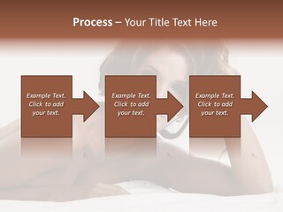 A Beautiful Woman Laying On Top Of A Bed PowerPoint Template