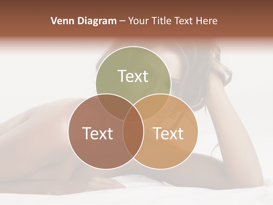 A Beautiful Woman Laying On Top Of A Bed PowerPoint Template