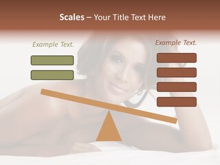 A Beautiful Woman Laying On Top Of A Bed PowerPoint Template
