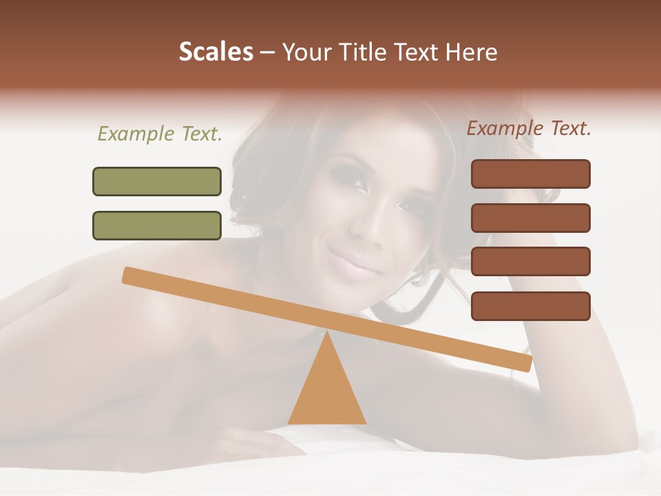 A Beautiful Woman Laying On Top Of A Bed PowerPoint Template