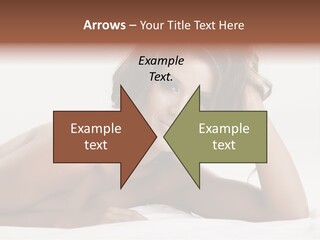 A Beautiful Woman Laying On Top Of A Bed PowerPoint Template