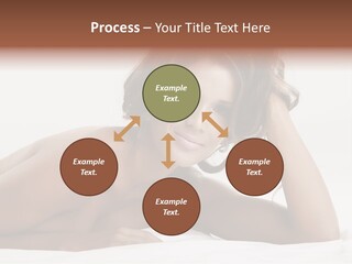 A Beautiful Woman Laying On Top Of A Bed PowerPoint Template