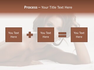 A Beautiful Woman Laying On Top Of A Bed PowerPoint Template