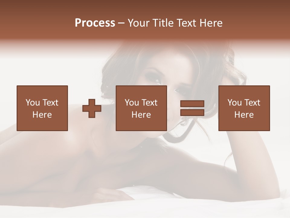 A Beautiful Woman Laying On Top Of A Bed PowerPoint Template