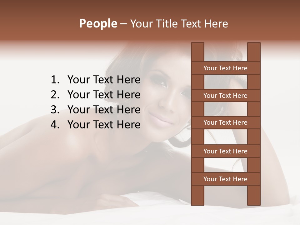 A Beautiful Woman Laying On Top Of A Bed PowerPoint Template